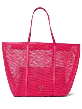 Victoria's Secret Hot Pink Mesh Tote with Logo Accent